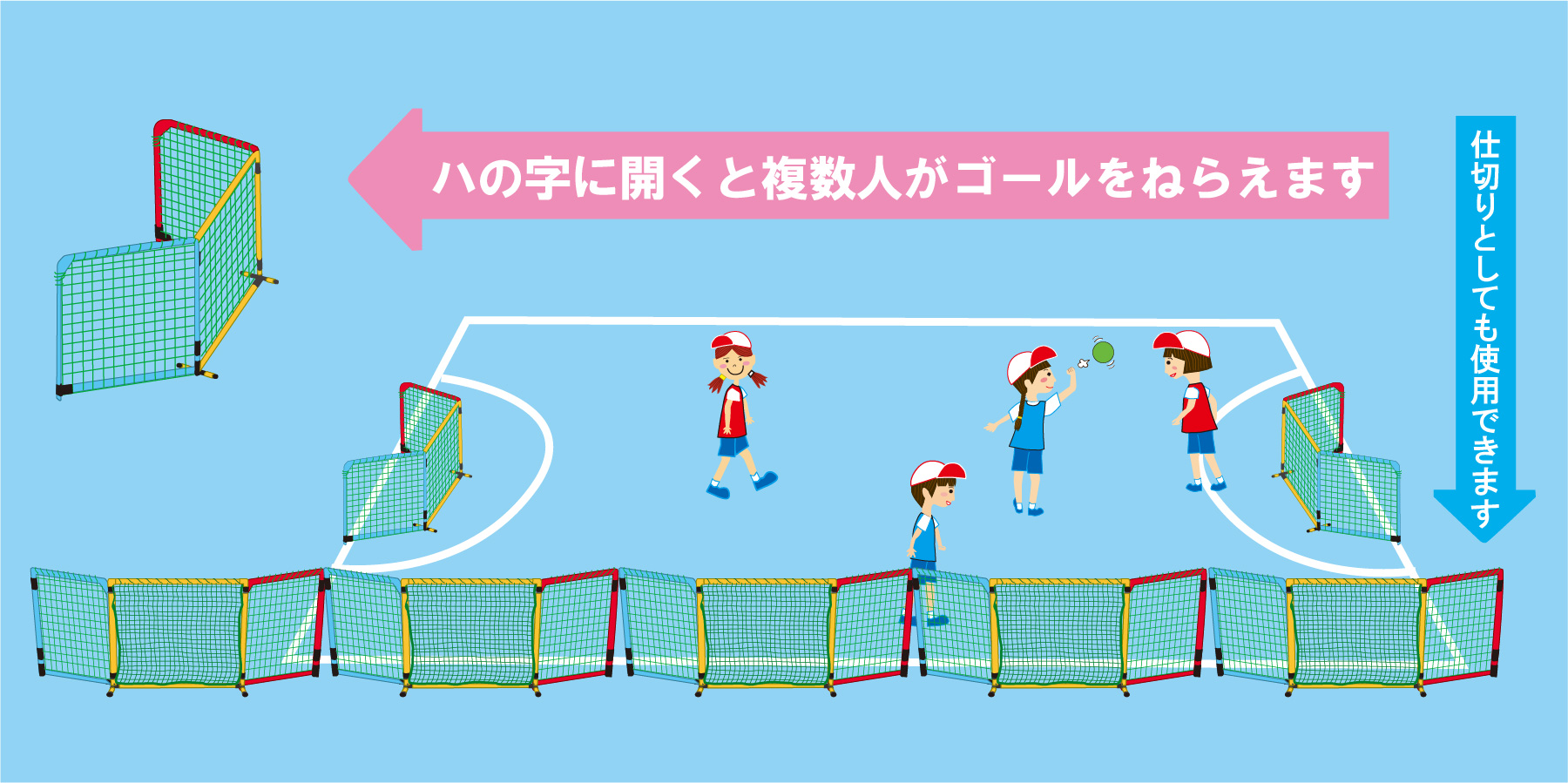 3面ゴールの扇型