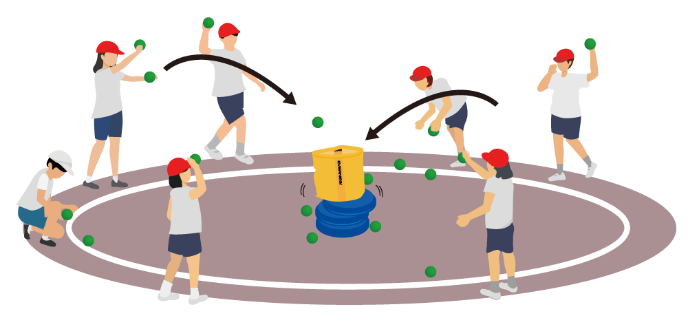 ぐらぐら玉入れ