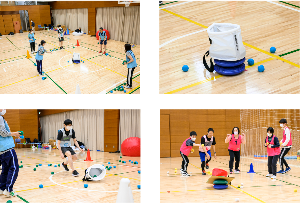 ぐらぐら玉入れ